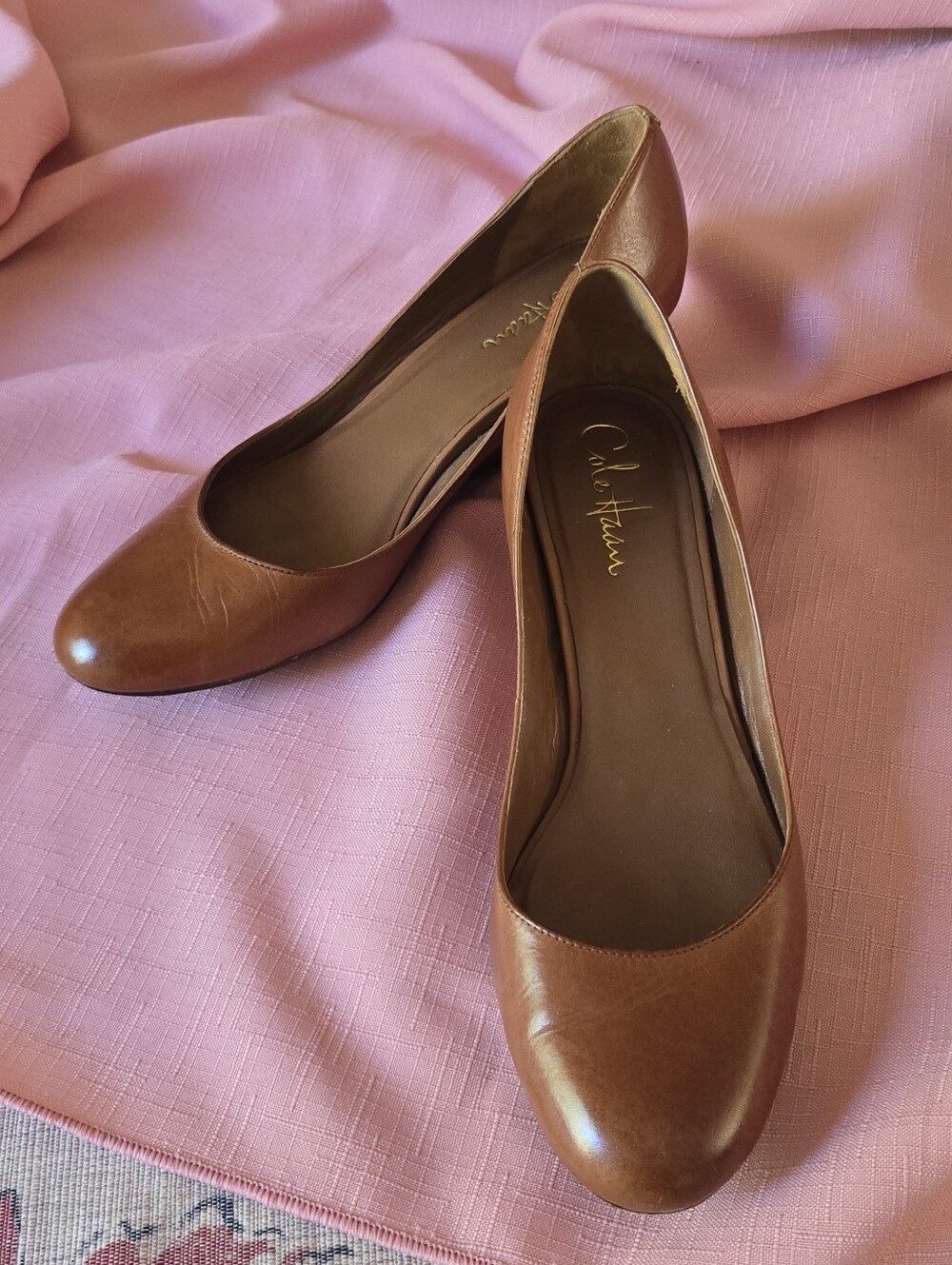 Cole Haan X Nike Air Women's Brown Leather Almond-Toe Wedges